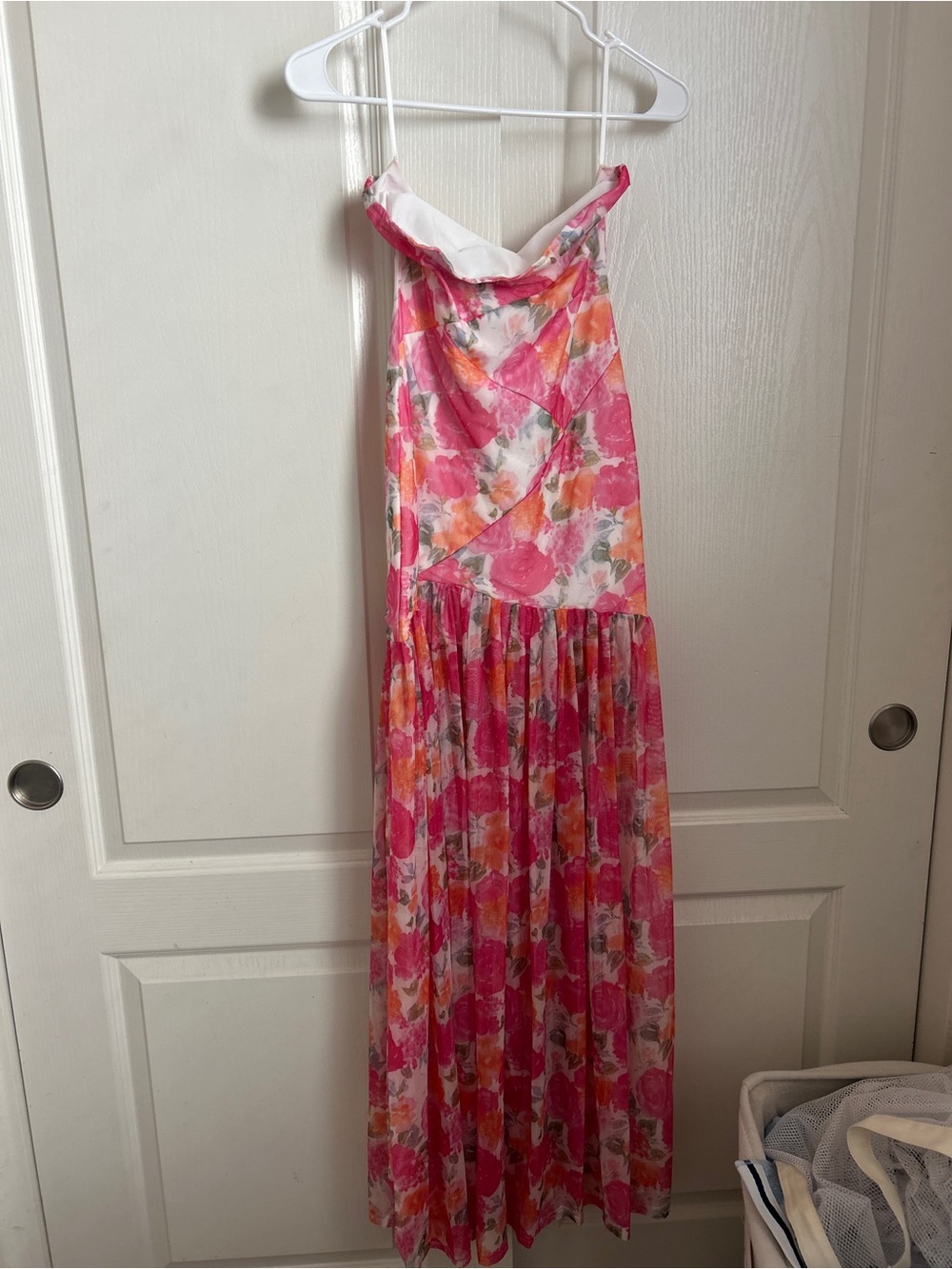 Girls' Pink Floral Maxi Dress - Sleeveless Sundress